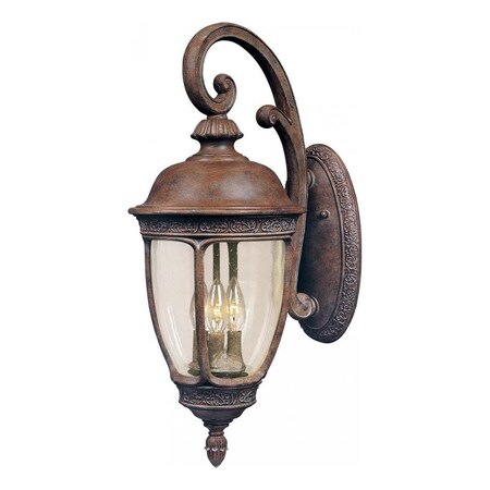 Maxim Three Light Sienna Seedy Glass Wall Lantern 40465CDSE